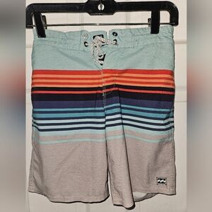 Billabong Swim Trunks Boys Size 24 Shorts Board Gray Striped